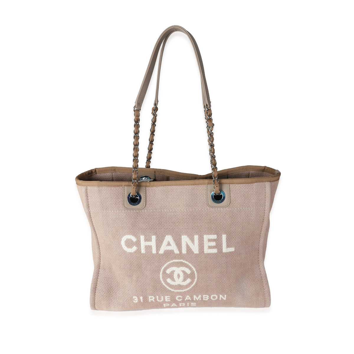 Beige Canvas Small Deauville Tote