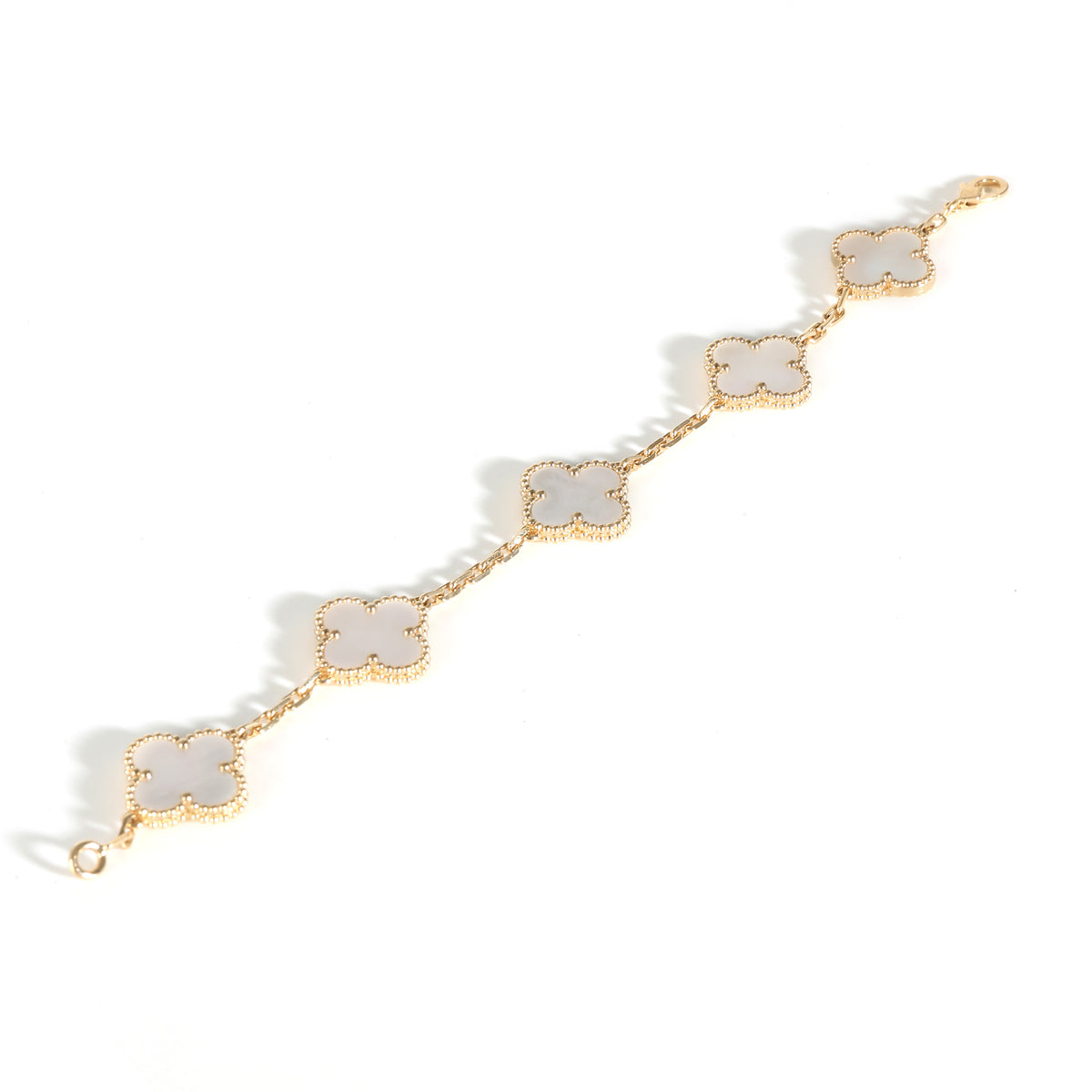 Alhambra Mother Of Pearl Bracelet in 18k Yellow Gold