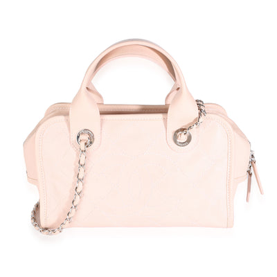 Chanel Pink Quilted Caviar Small Deauville Bowling Handbag Handbag fv