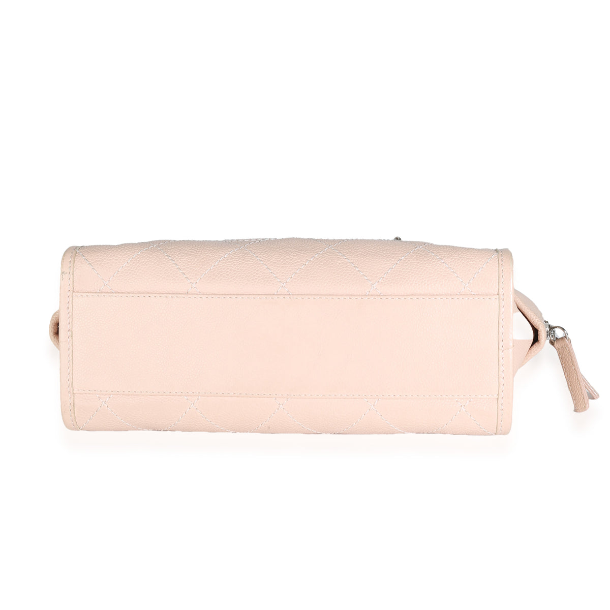 Chanel Pink Quilted Caviar Small Deauville Bowling Handbag Handbag stamp