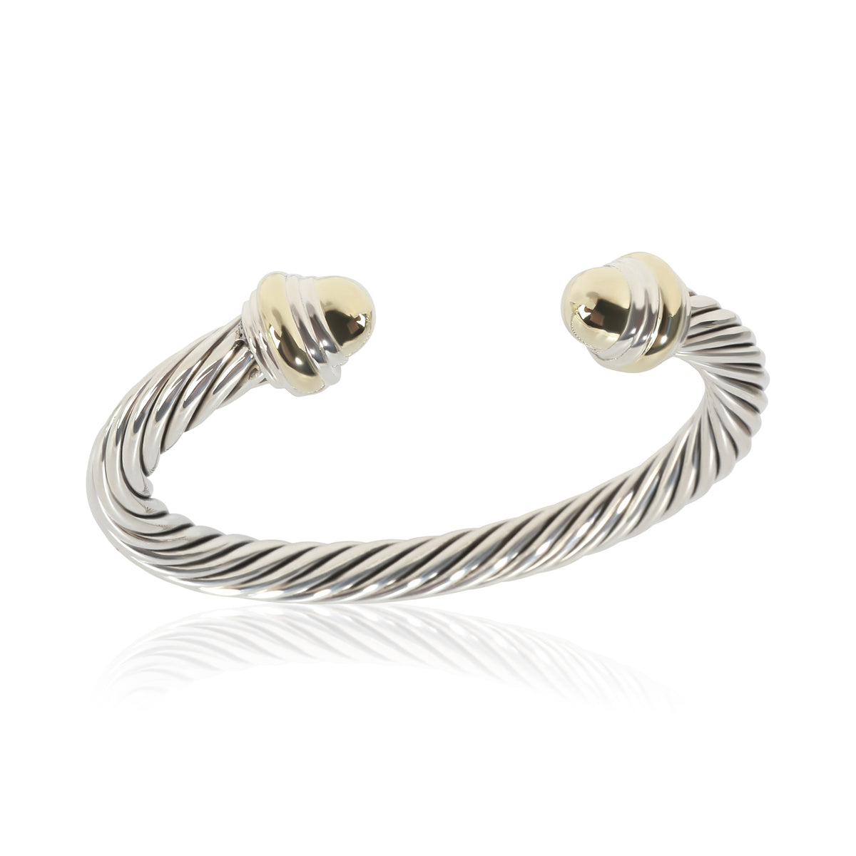 Cable Collection 7mm Bracelet in 14k Yellow Gold/Sterling Silver