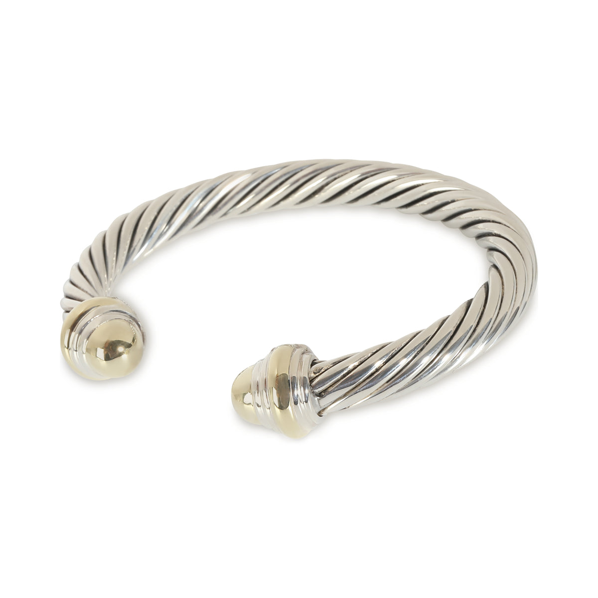 Cable Collection 7mm Bracelet in 14k Yellow Gold/Sterling Silver