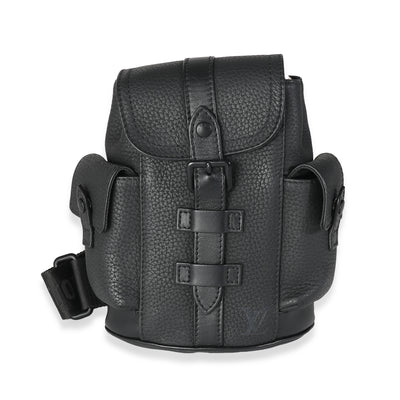 Louis Vuitton Black Taurillon Nano Christopher Handbag fv