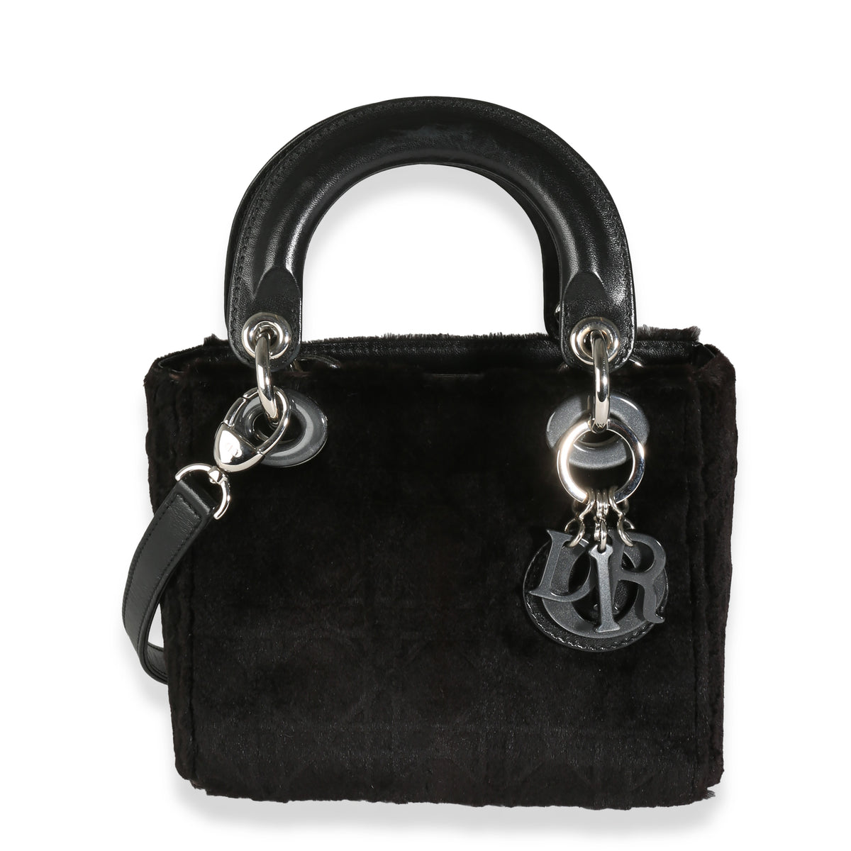 Black Fur Cannage Mini Lady Dior