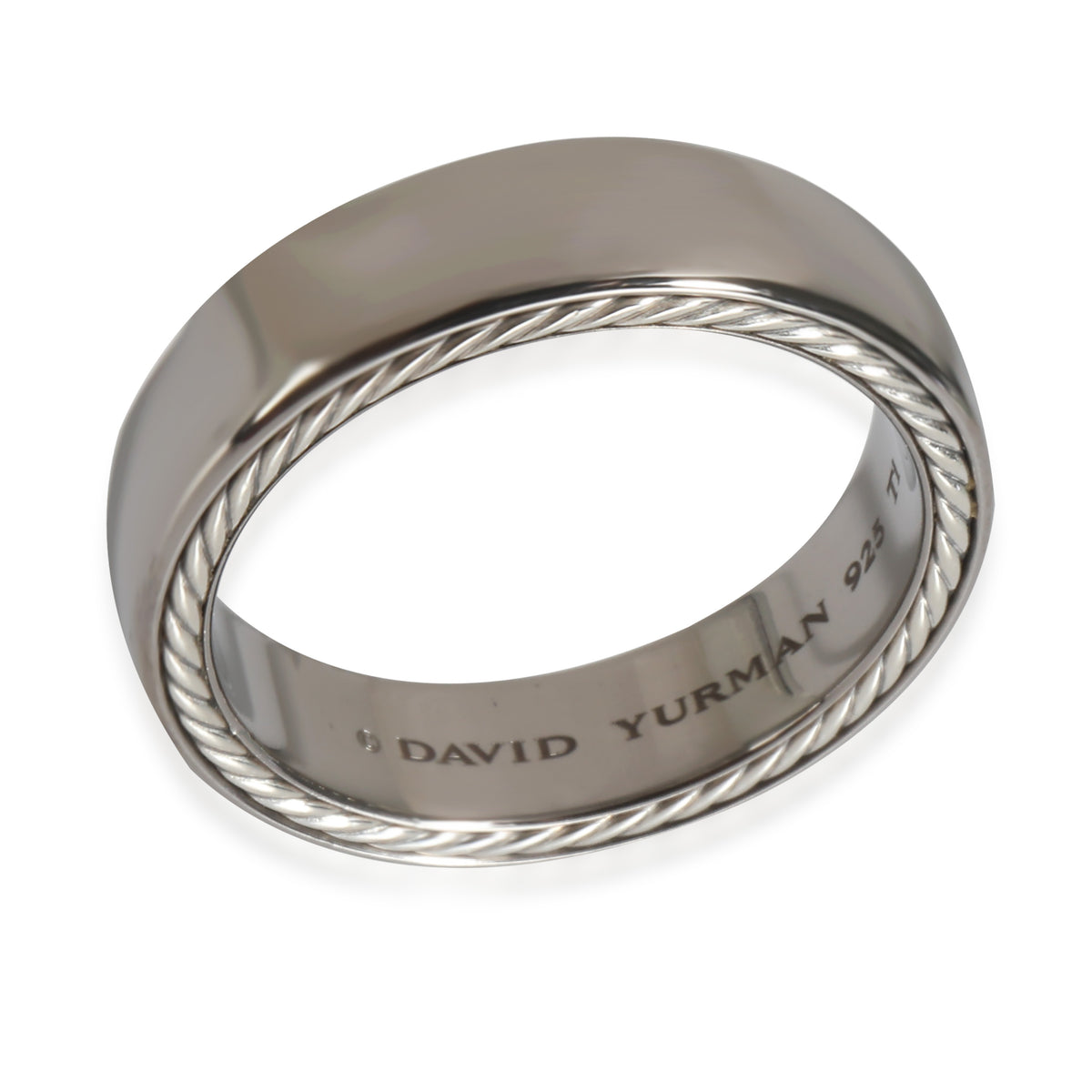 Streamline Band in 925 Sterling Silver/Titanium