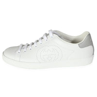 White Calfskin Perforated Interlocking G Ace Sneakers 40