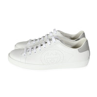 White Calfskin Perforated Interlocking G Ace Sneakers 40