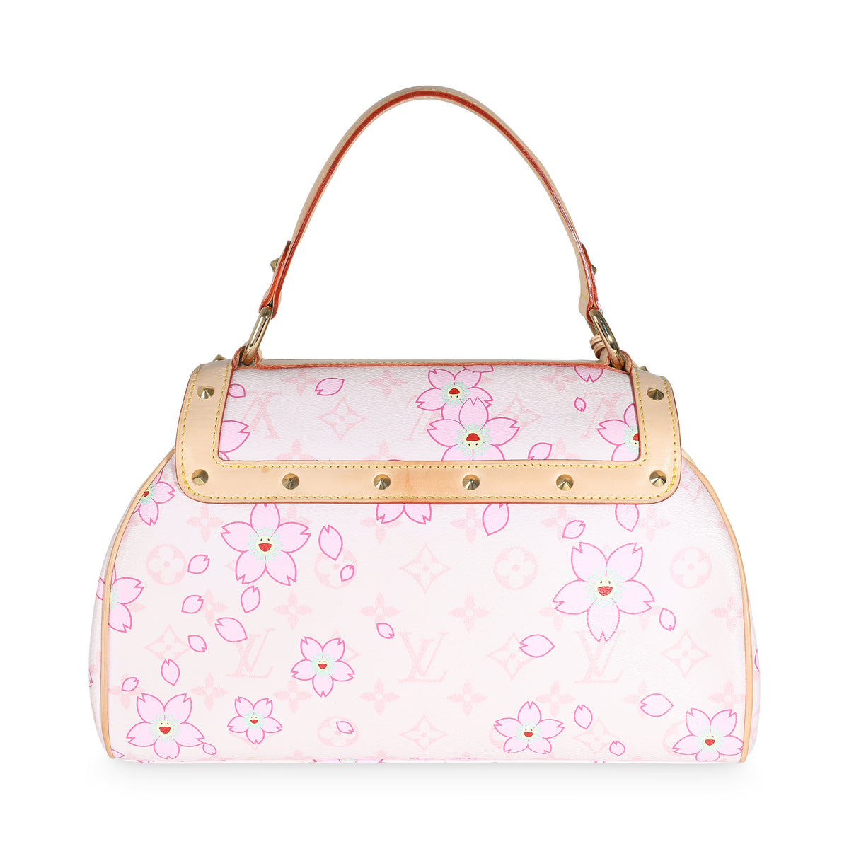 Pink Cherry Blossom Monogram Canvas Sac Retro Bag