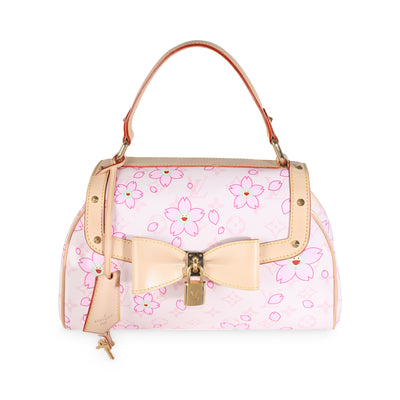 Pink Cherry Blossom Monogram Canvas Sac Retro Bag