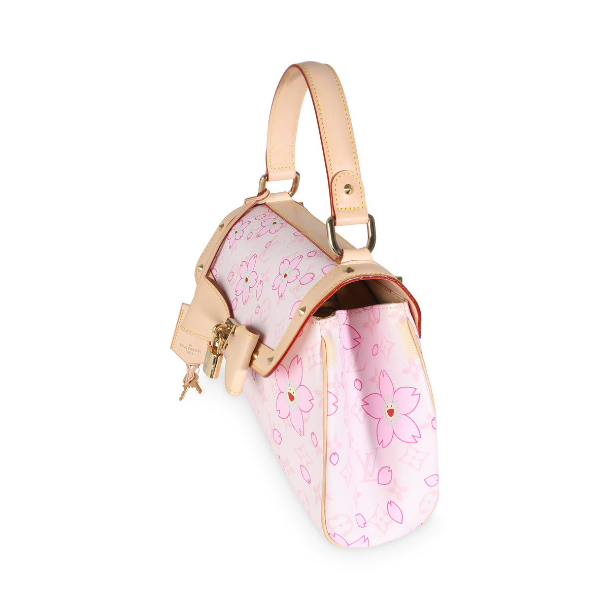 Pink Cherry Blossom Monogram Canvas Sac Retro Bag