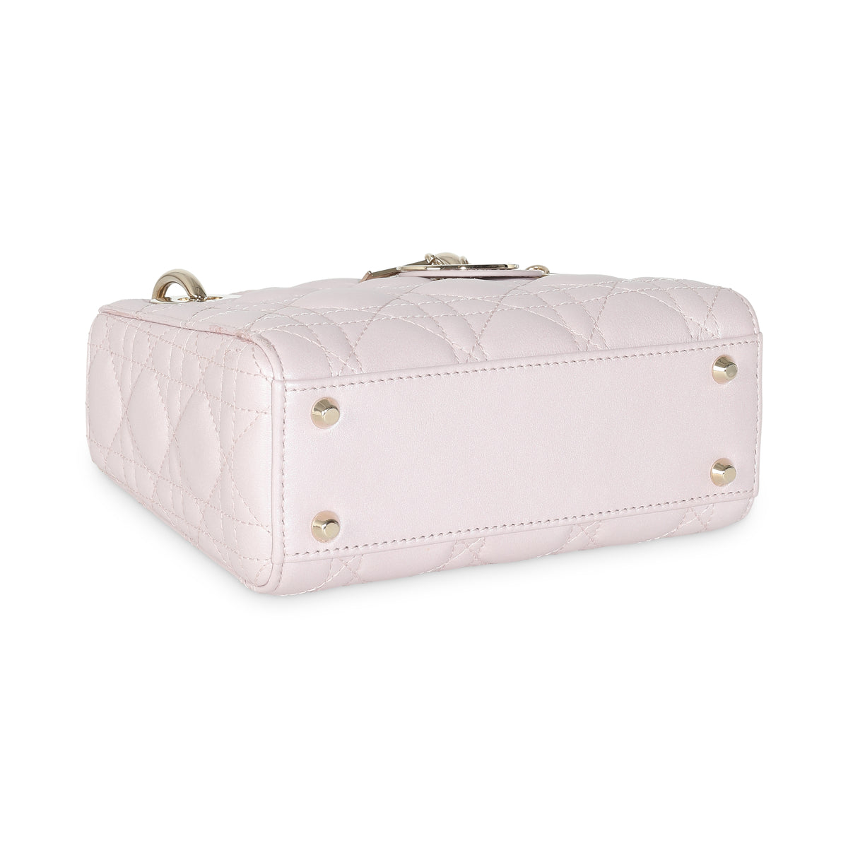 Lotus Pearlescent Cannage Lambskin Mini Lady Dior