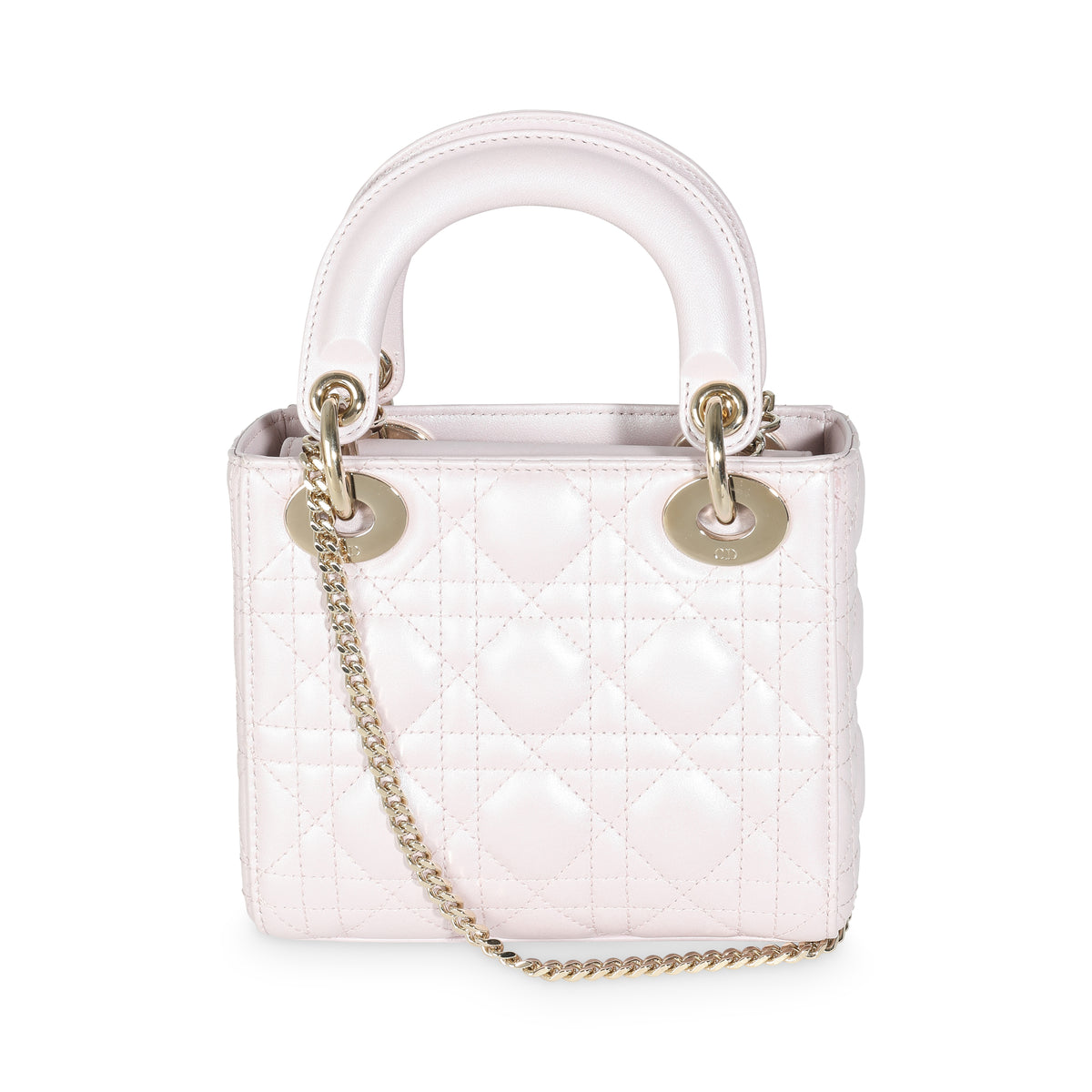 Lotus Pearlescent Cannage Lambskin Mini Lady Dior