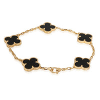 Alhambra Onyx Bracelet in 18k Yellow Gold