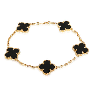 Alhambra Onyx Bracelet in 18k Yellow Gold