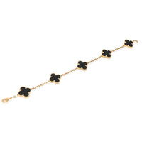 Alhambra Onyx Bracelet in 18k Yellow Gold