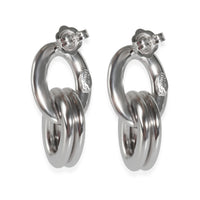 Triple Oval Drop Earring in 18K White Gold