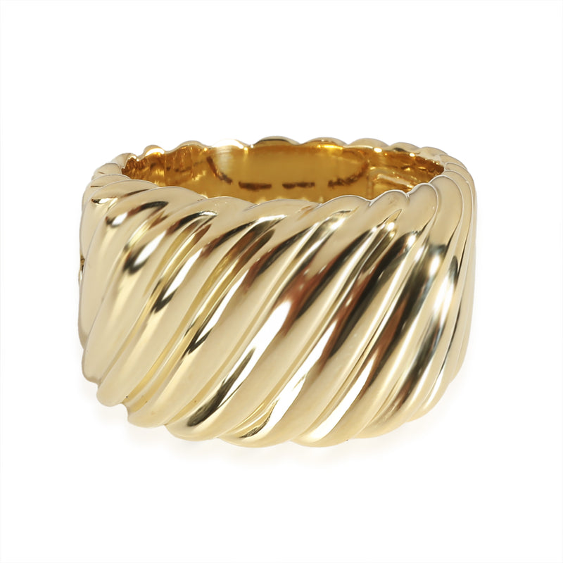 Sculpted Cable Contour Ring in 18k Yellow Gold