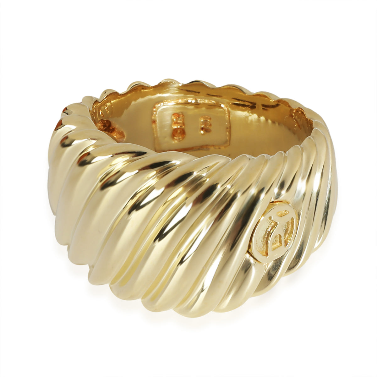 Sculpted Cable Contour Ring in 18k Yellow Gold