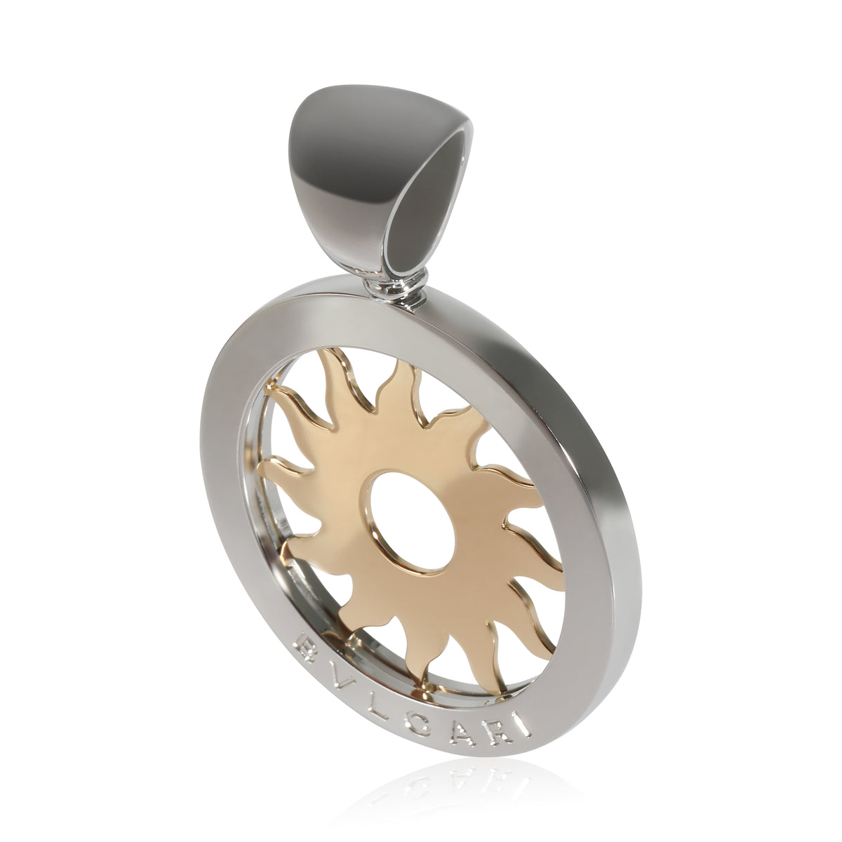 Fashion Pendant in 18k Yellow Gold/Steel