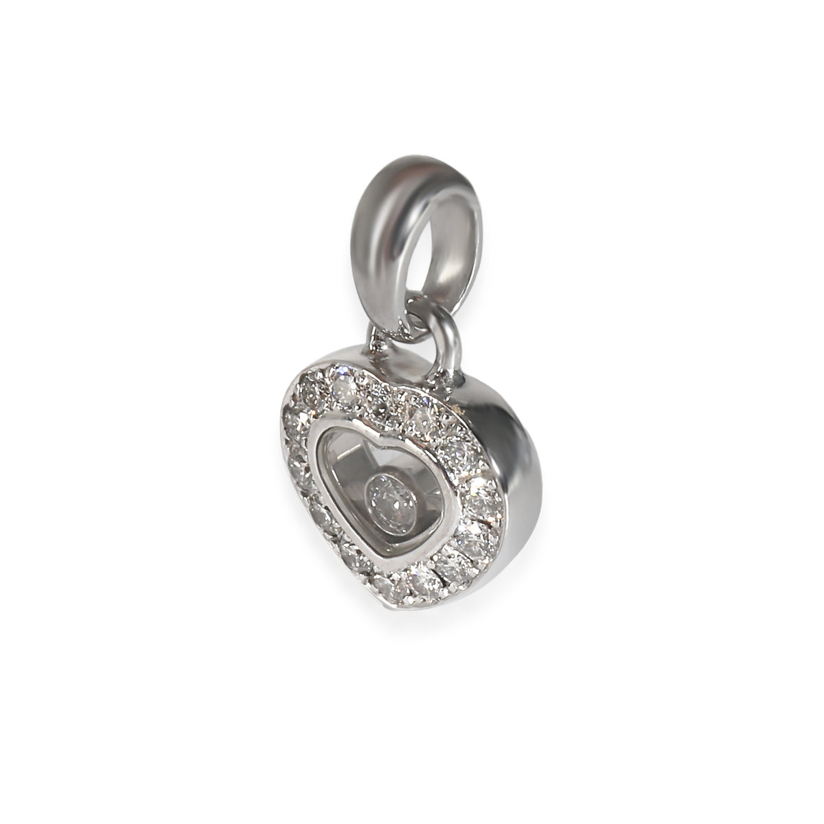 Happy Diamonds Heart Pendant in 18k White Gold 0.25 CTW