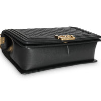 Black Quilted Caviar New Medium Boy Bag