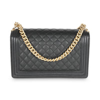 Black Quilted Caviar New Medium Boy Bag