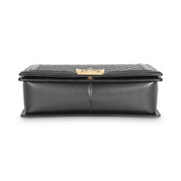 Black Quilted Caviar New Medium Boy Bag