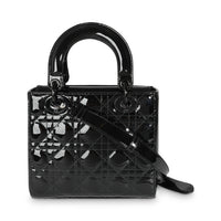 Black Ultraglossy Patent Cannage Small Lady Dior