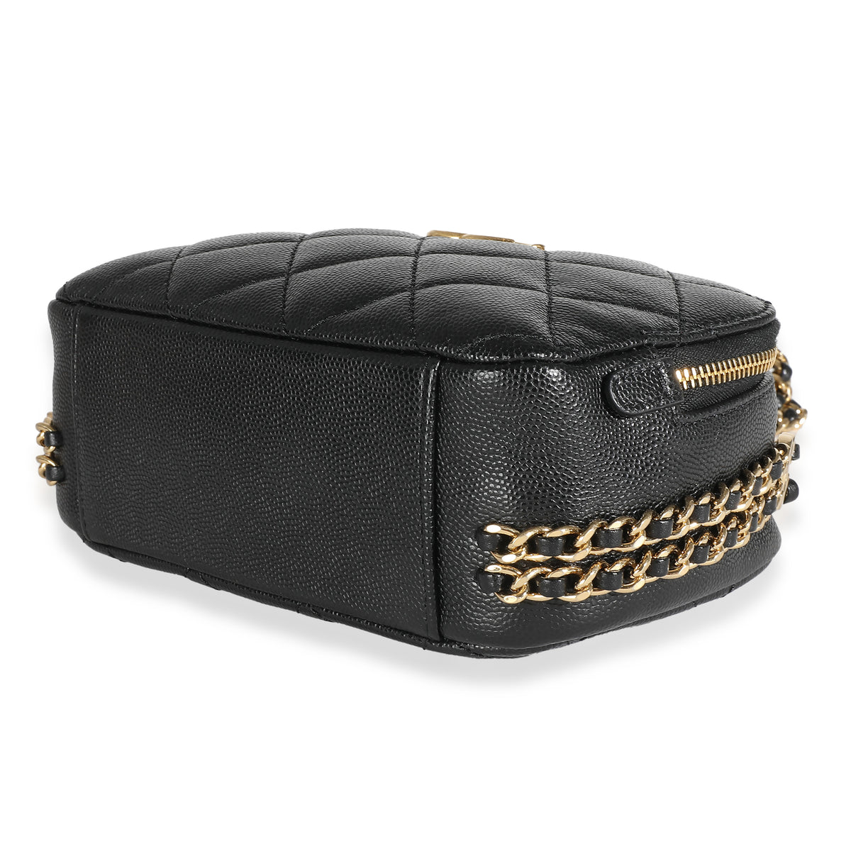 23C Black Quilted Caviar Chain Melody Camera Case