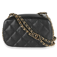 23C Black Quilted Caviar Chain Melody Camera Case