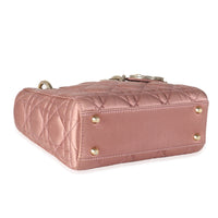 Dusty Rose Satin Cannage Crystal Mini Lady Dior