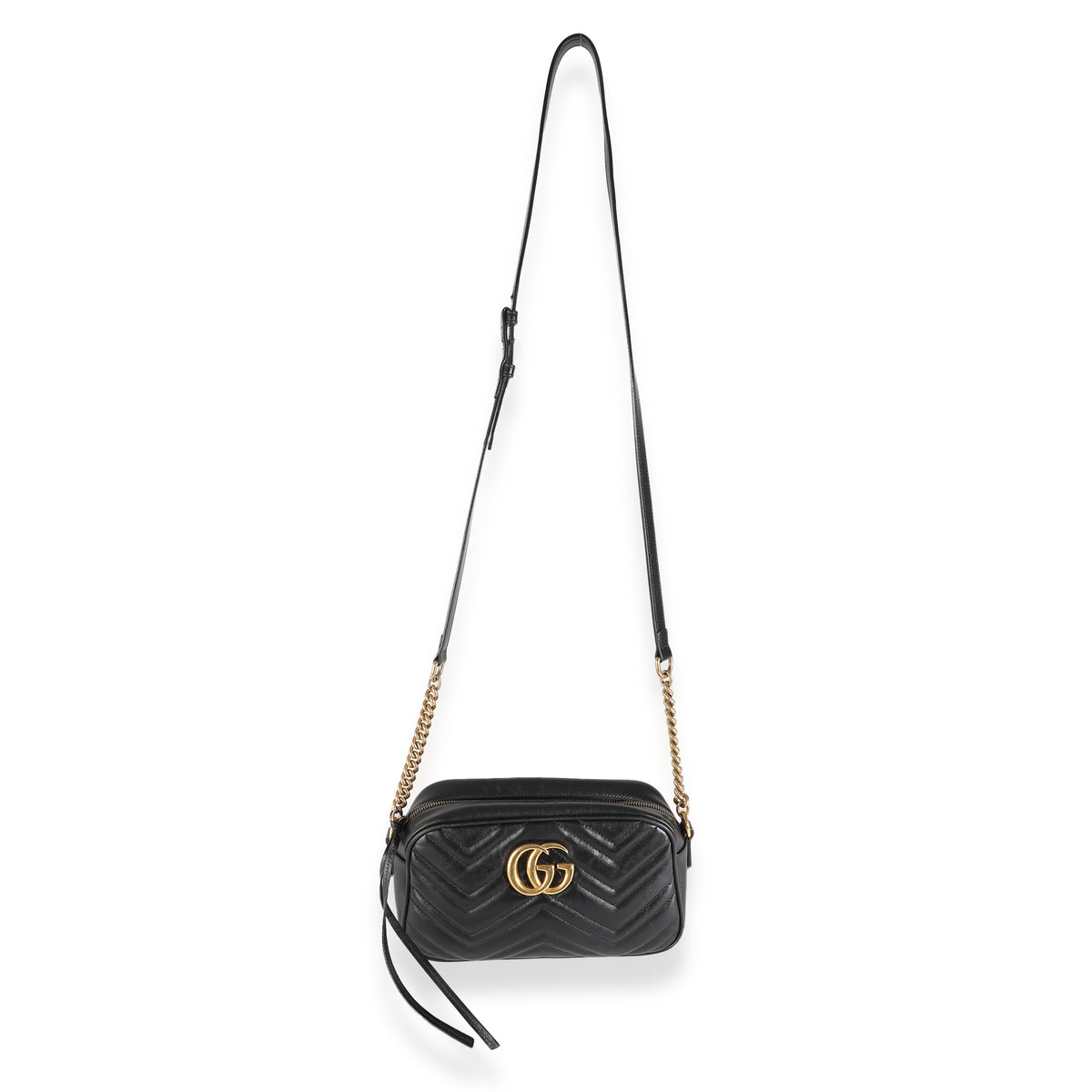 Black Matelasse Small GG Marmont Camera Bag