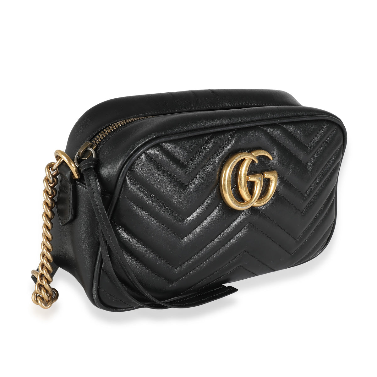 Black Matelasse Small GG Marmont Camera Bag