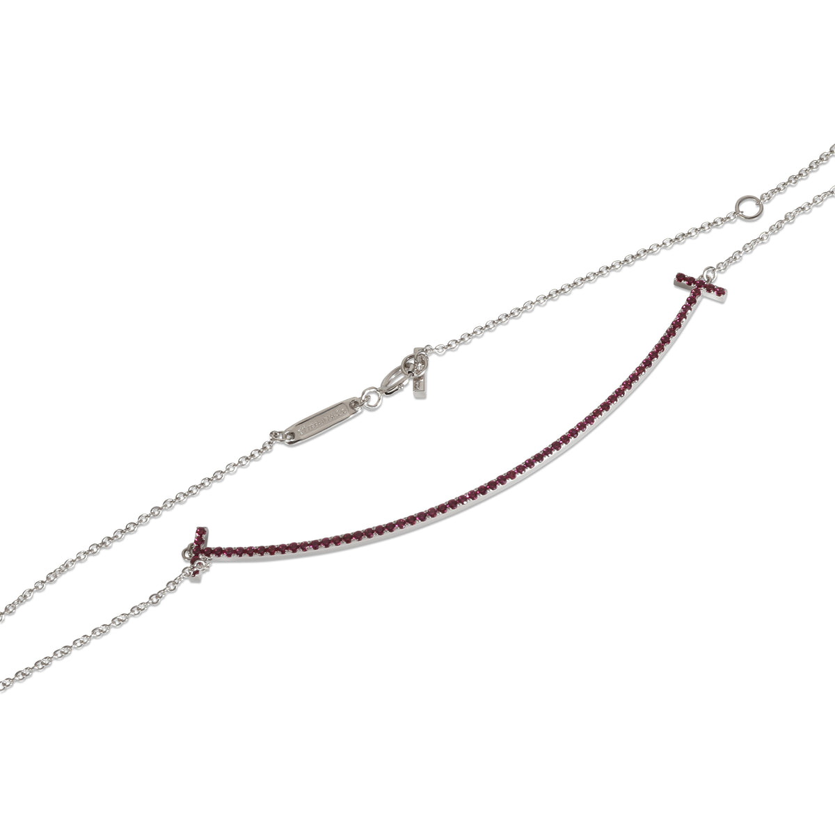 Tiffany T Ruby Smile Necklace in 18k White Gold