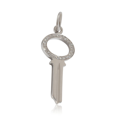 Tiffany & Co. Modern Mini Key Pendant in 18k White Gold 0.05 CTW fv