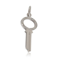 Tiffany & Co. Modern Mini Key Pendant in 18k White Gold 0.05 CTW fv