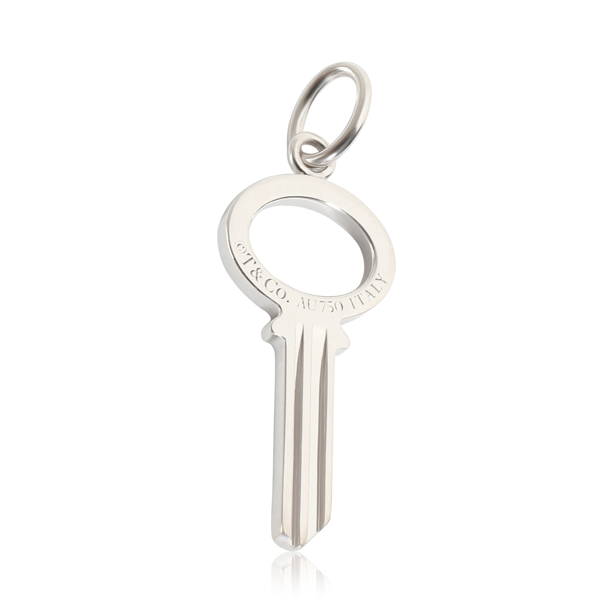Tiffany & Co. Modern Mini Key Pendant in 18k White Gold 0.05 CTW pv