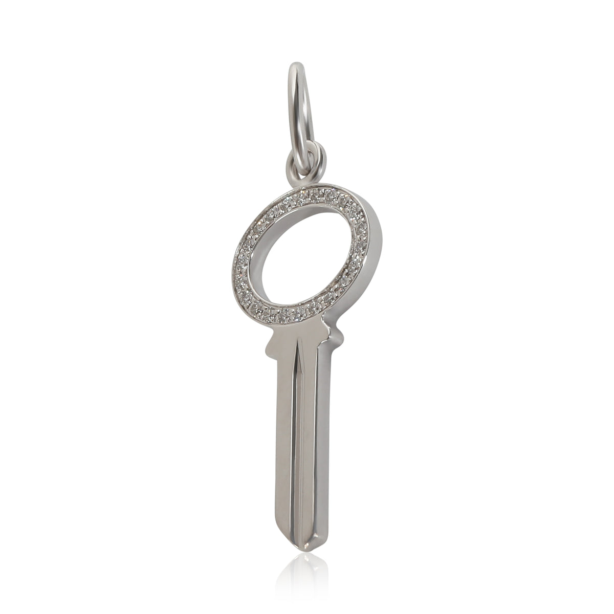 Tiffany & Co. Modern Mini Key Pendant in 18k White Gold 0.05 CTW sv