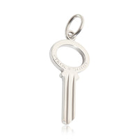 Modern Mini Key Pendant in 18k White Gold 0.05 CTW