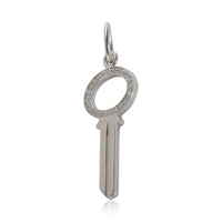 Modern Mini Key Pendant in 18k White Gold 0.05 CTW