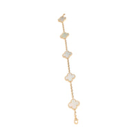 Alhambra Mother Of Pearl Bracelet in 18k Yellow Gold