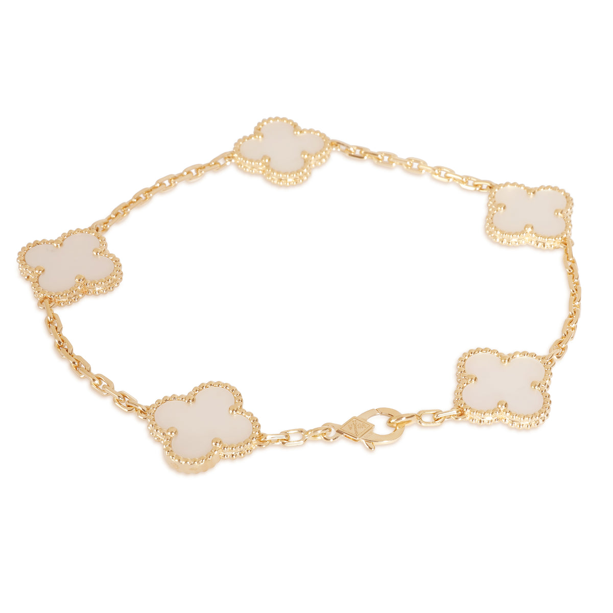 Alhambra Mother Of Pearl Bracelet in 18k Yellow Gold