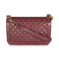 Burgundy Quilted Lambskin Large Flap Bag