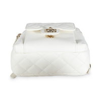 Chanel White Quilted Caviar Small CC Day Backpack Handbag Handbag av