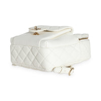 Chanel White Quilted Caviar Small CC Day Backpack Handbag Handbag box