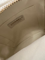 White Quilted Caviar Small CC Day Backpack Handbag