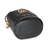 Black Calfskin Matelasse Mini GG Marmont Bucket Bag