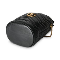 Black Calfskin Matelasse Mini GG Marmont Bucket Bag