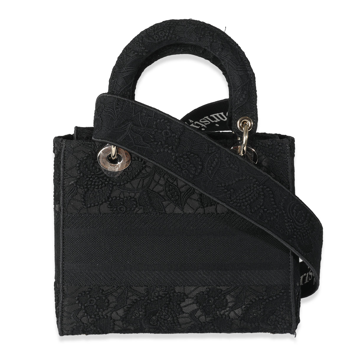 Black Macramé Medium Lady D-Lite Bag