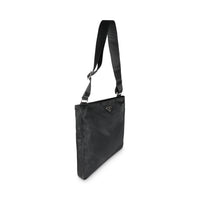 Black Nylon Tessuto Logo Messenger Bag